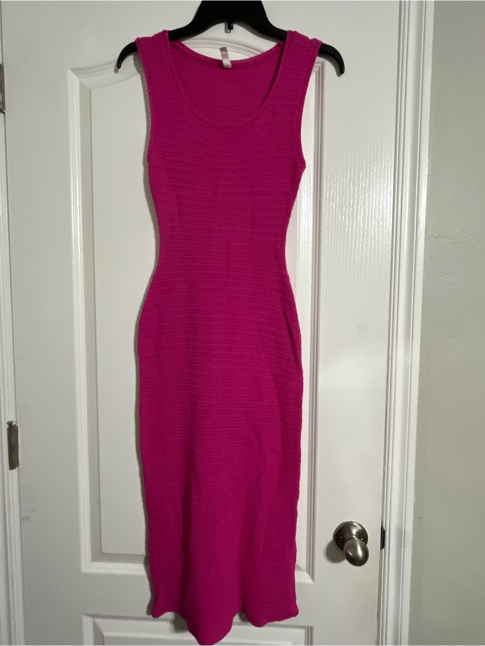 Wishlist Hot Pink Ribbed Bodycon Midi Dress Size S Excellent Condition